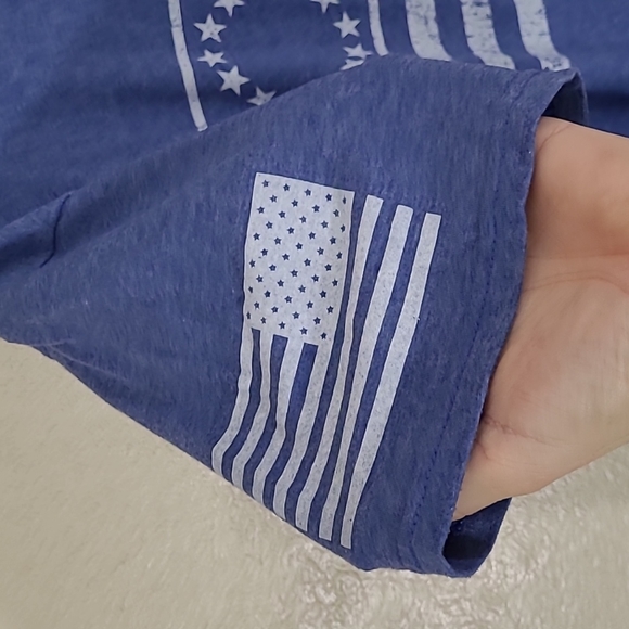 Blue 2AUSA 1776 patriot American flag size XL crewneck t-shirt - Picture 3 of 7